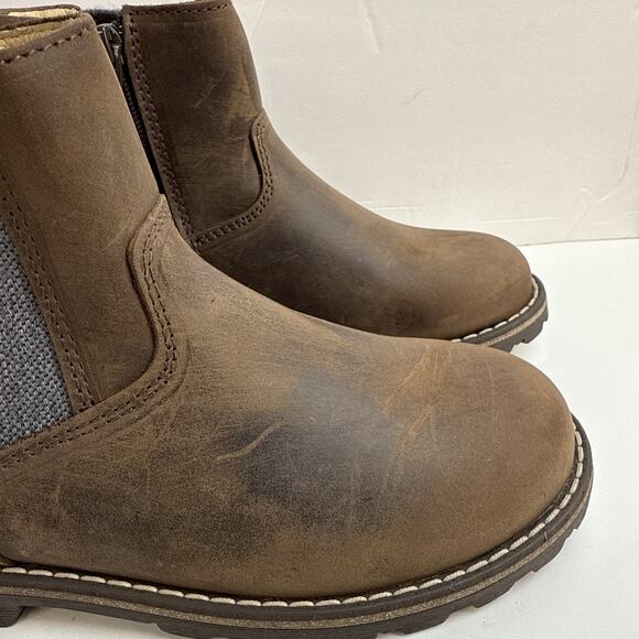 Jacadi Chelsea Leather Boot Girls Brown Leather Zipper Size US 1 / EU 33 NWB - Picture 3 of 14